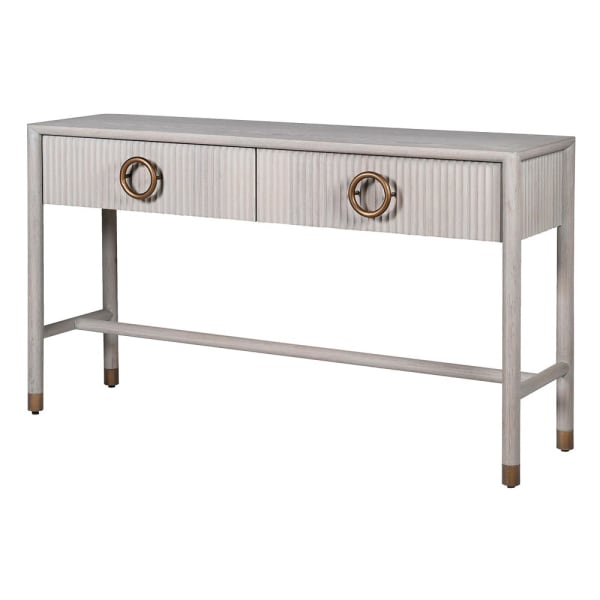 Chamille Oak 2 Drawer Console