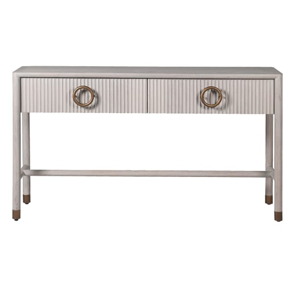 Chamille Oak 2 Drawer Console