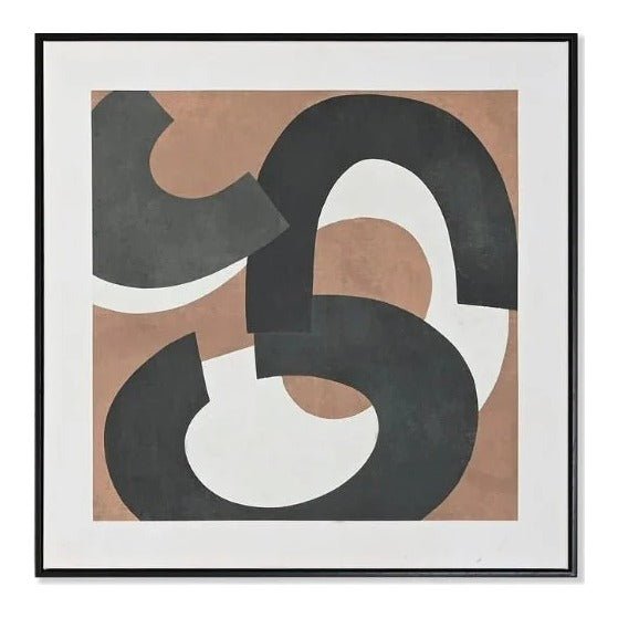 Charcoal Loop Hand Painted Framed Wall Art