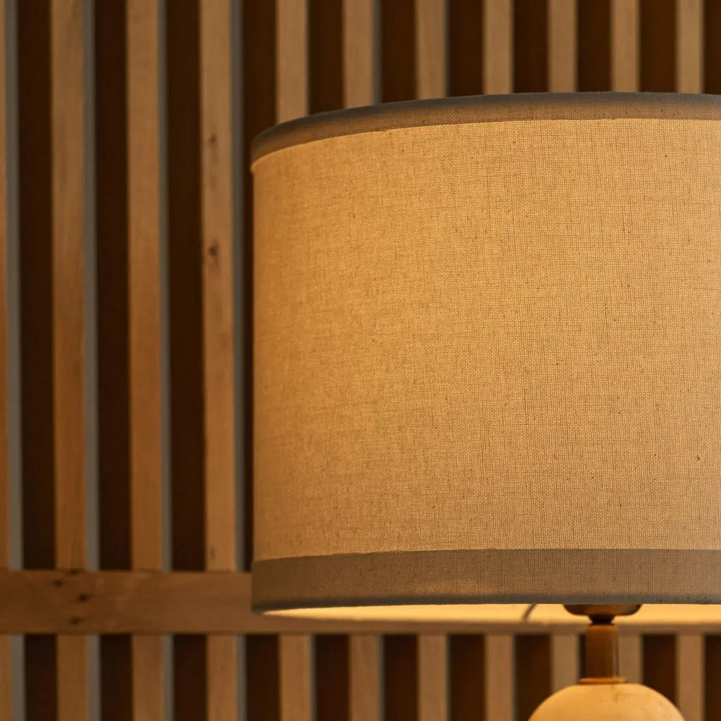 Charlotte Marble Lamp | Cotton Shade & Elegant Lighting - LUXONAS HOME