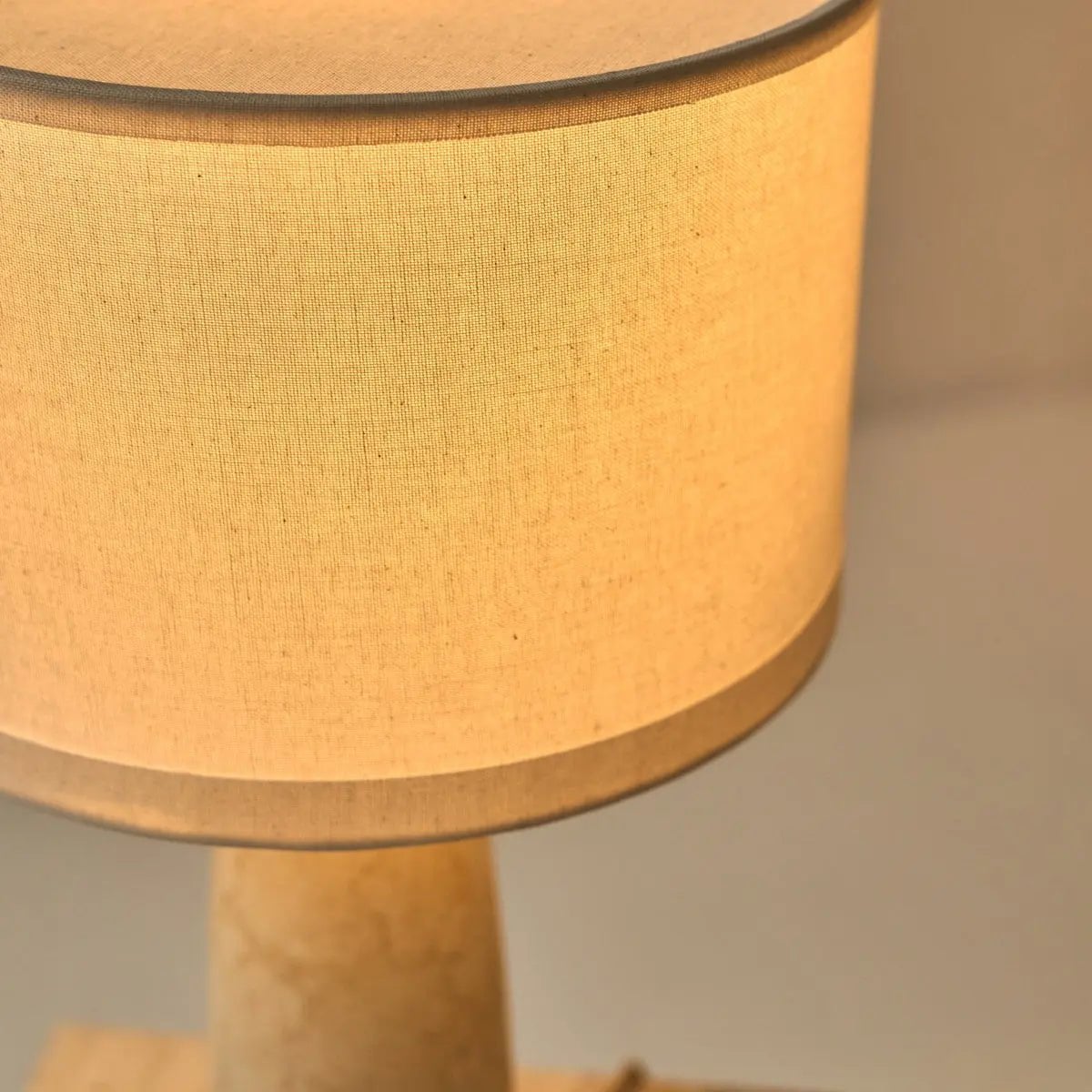Charlotte Marble Lamp | Cotton Shade & Elegant Lighting - LUXONAS HOME