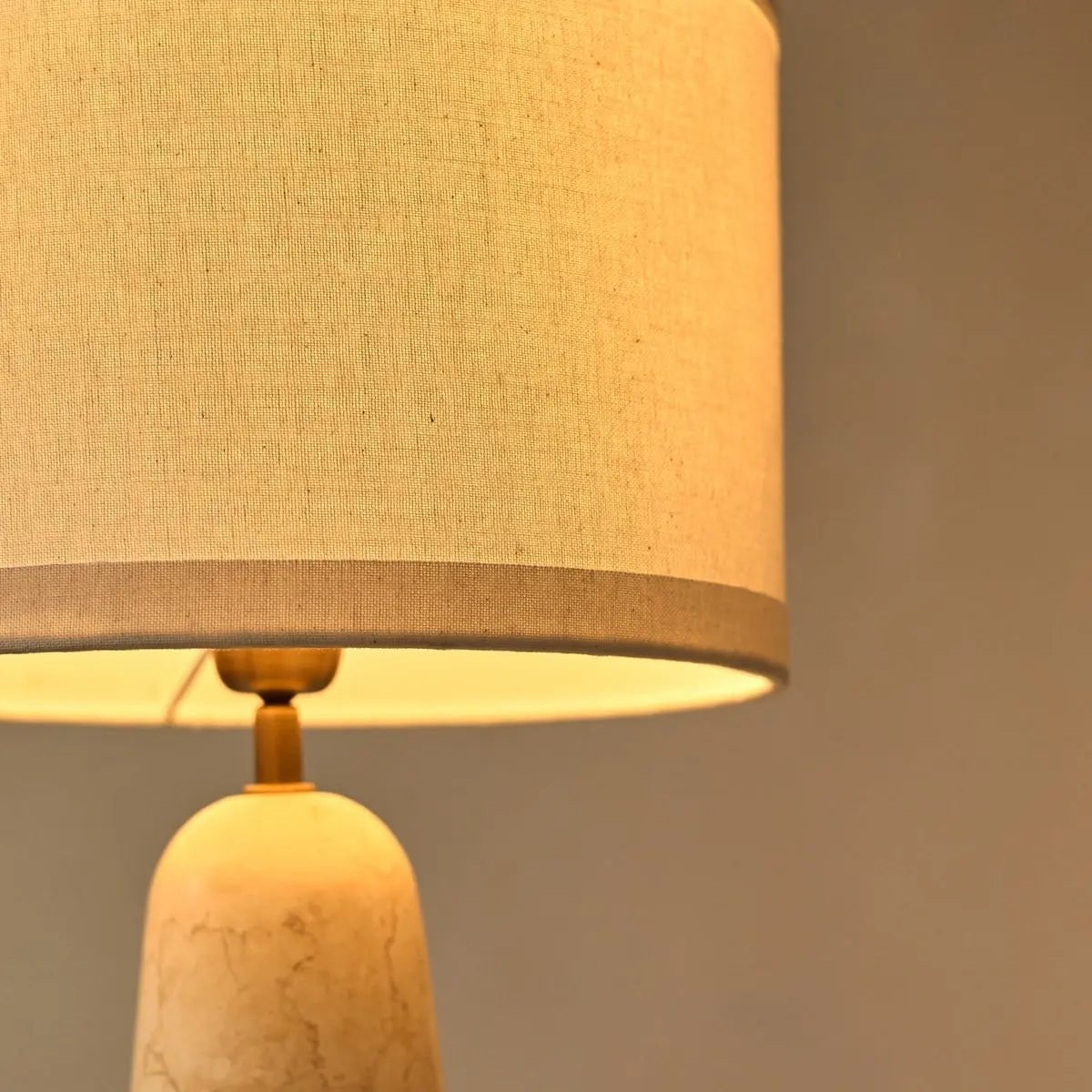 Charlotte Marble Lamp | Cotton Shade & Elegant Lighting - LUXONAS HOME