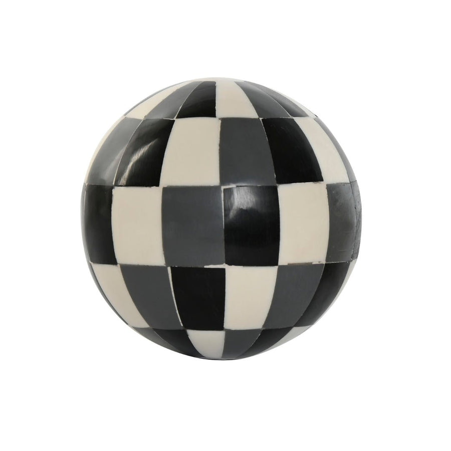 Checkered Bone Deco Ball - Unique Home Decor Accent