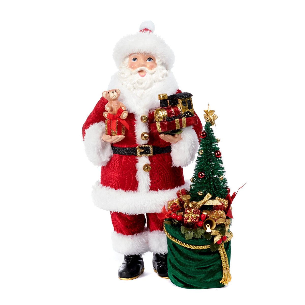 Christmas Fabric Santa with Gifts - Festive Holiday Decor