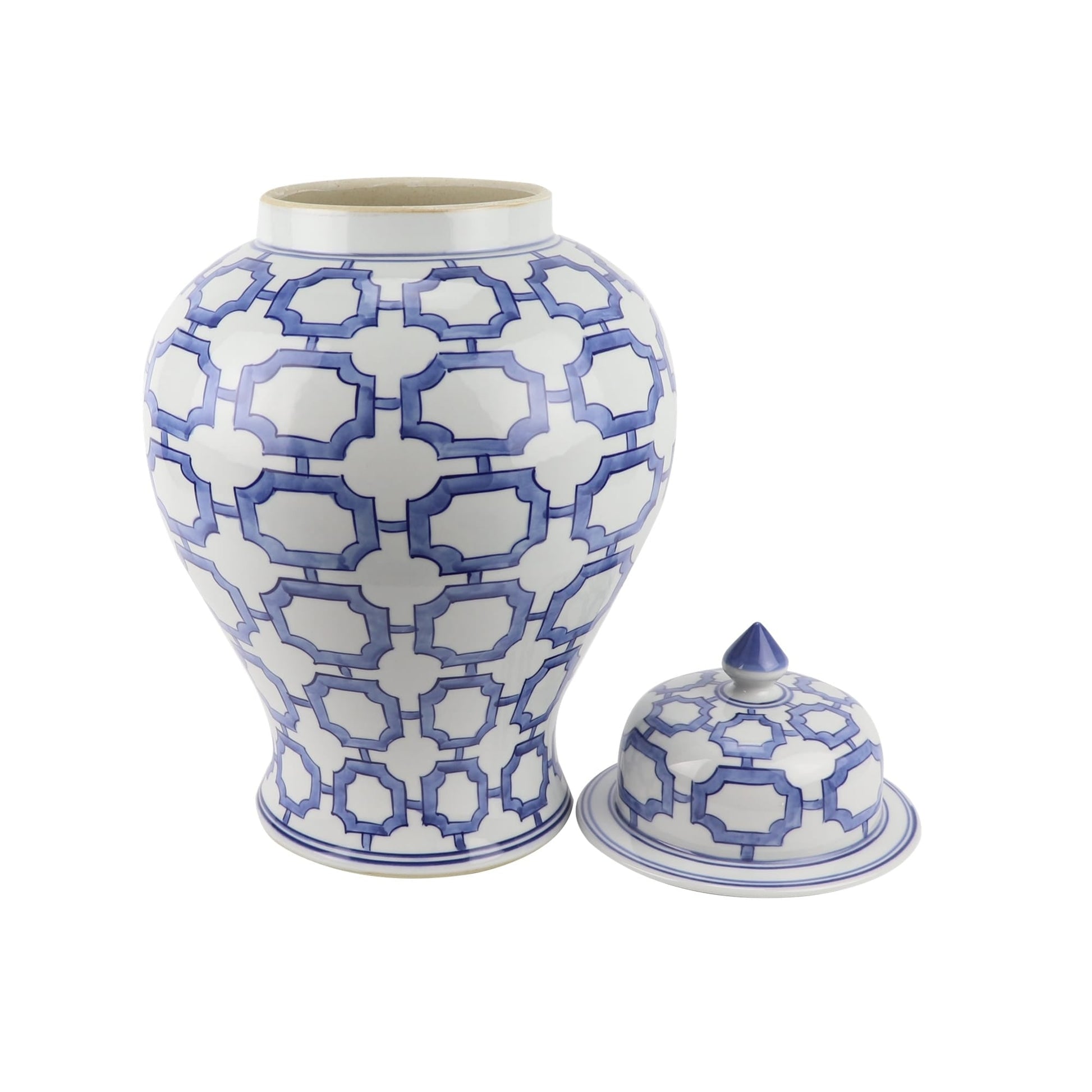 Circles Blue Pattern Ginger Jar - LUXONAS