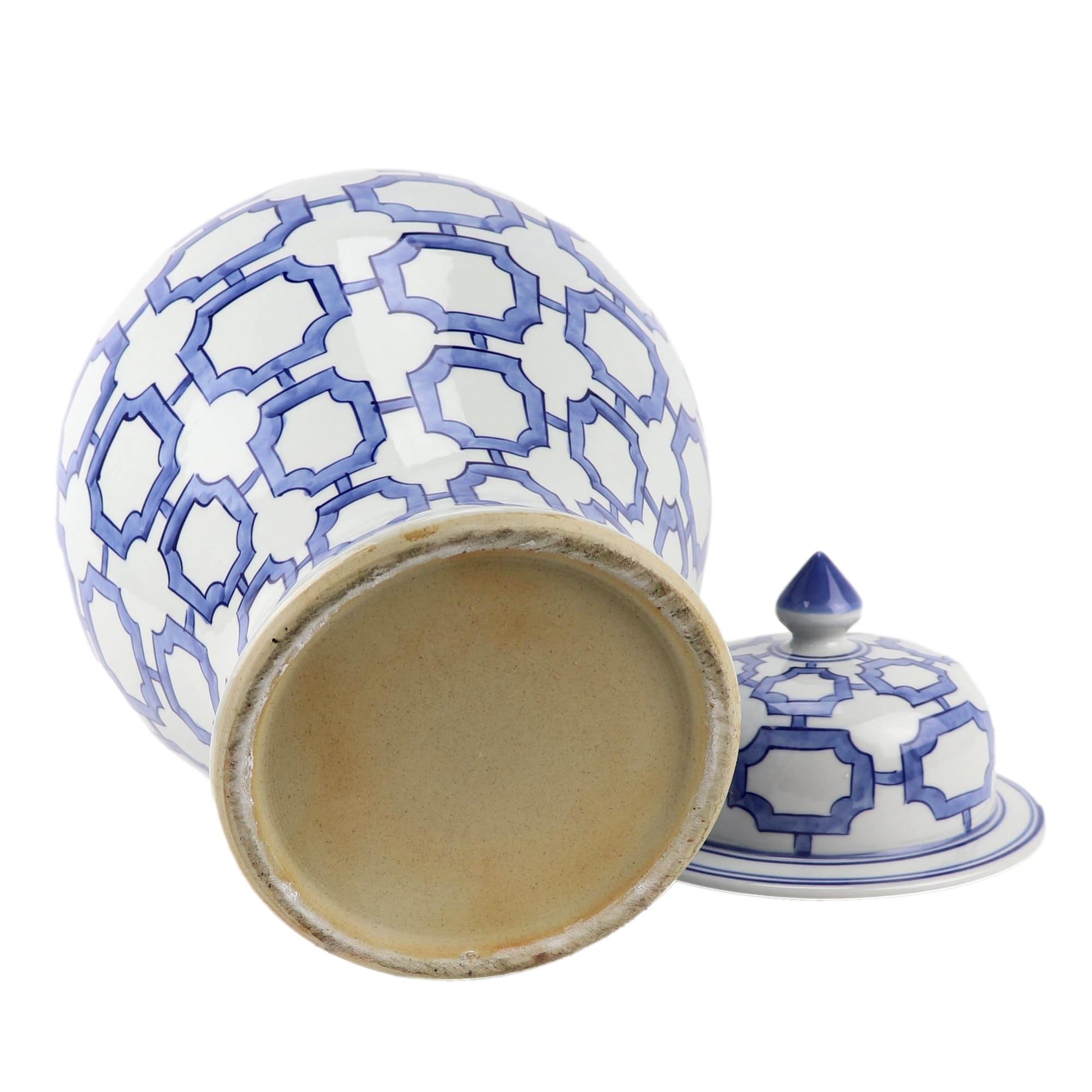 Circles Blue Pattern Ginger Jar - LUXONAS