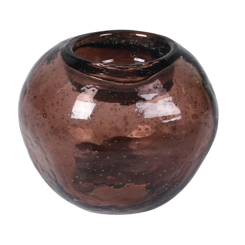 Cocoa Glass Candle Holder - LUXONAS