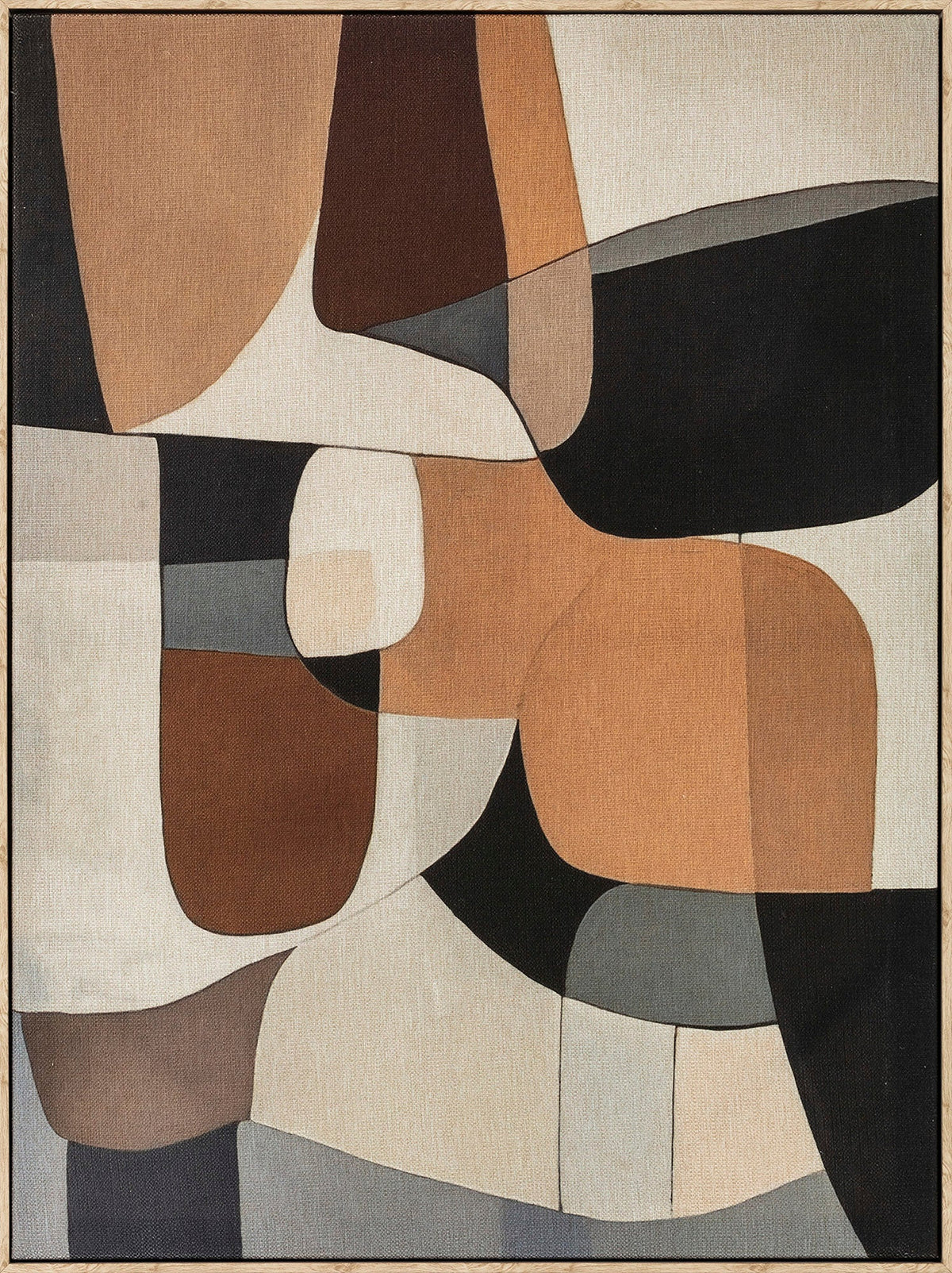 Cocoa Mosaic Abstract Canvas Wall Art
