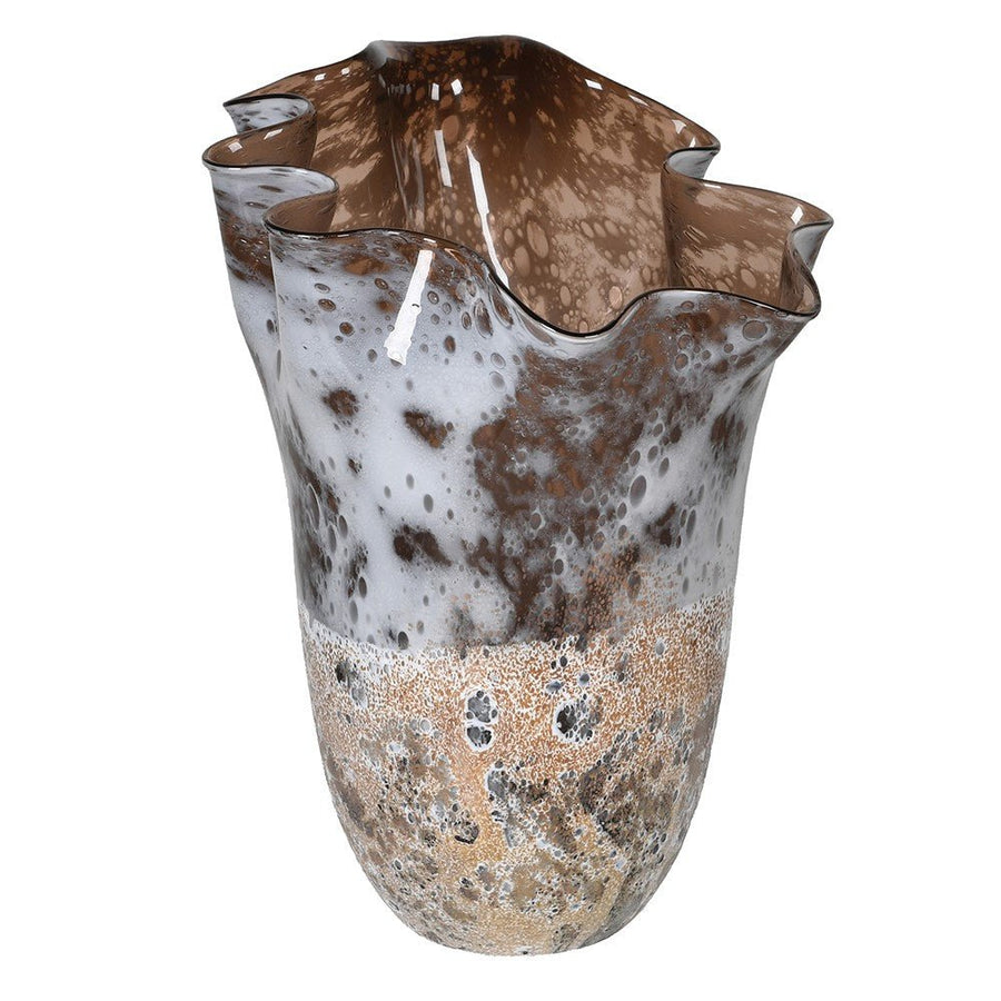 Coffee Wave Glass Vase - Elegant and Modern Design