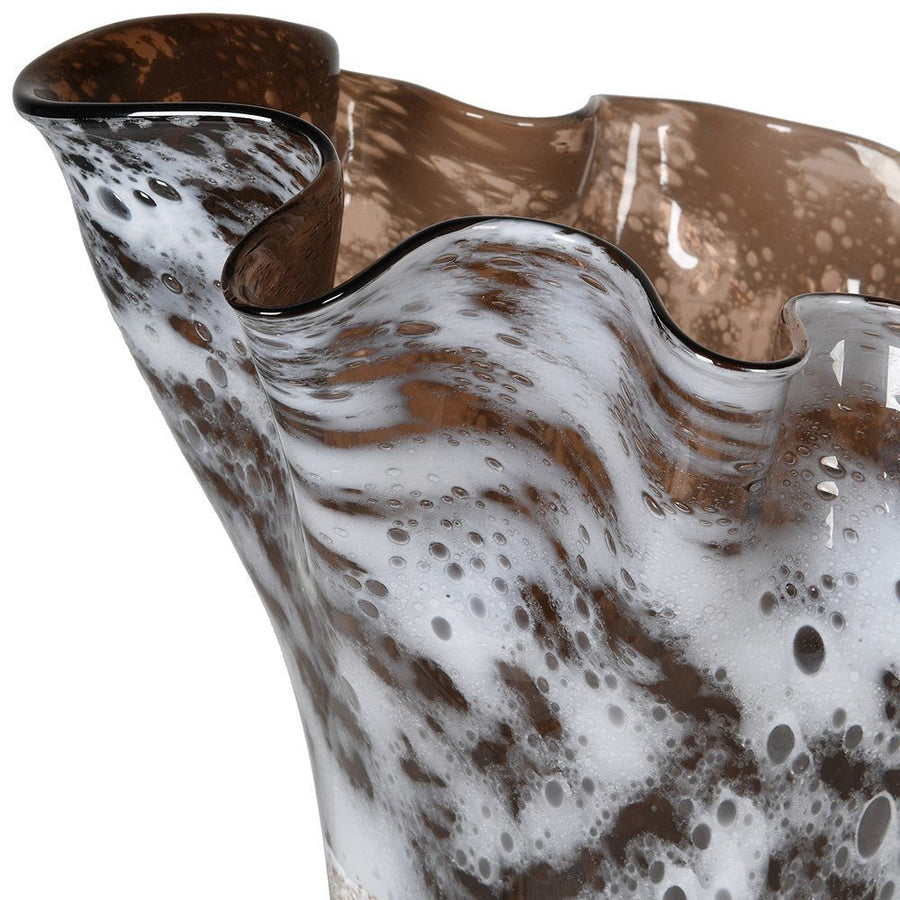 Coffee Wave Glass Vase - Elegant and Modern Design