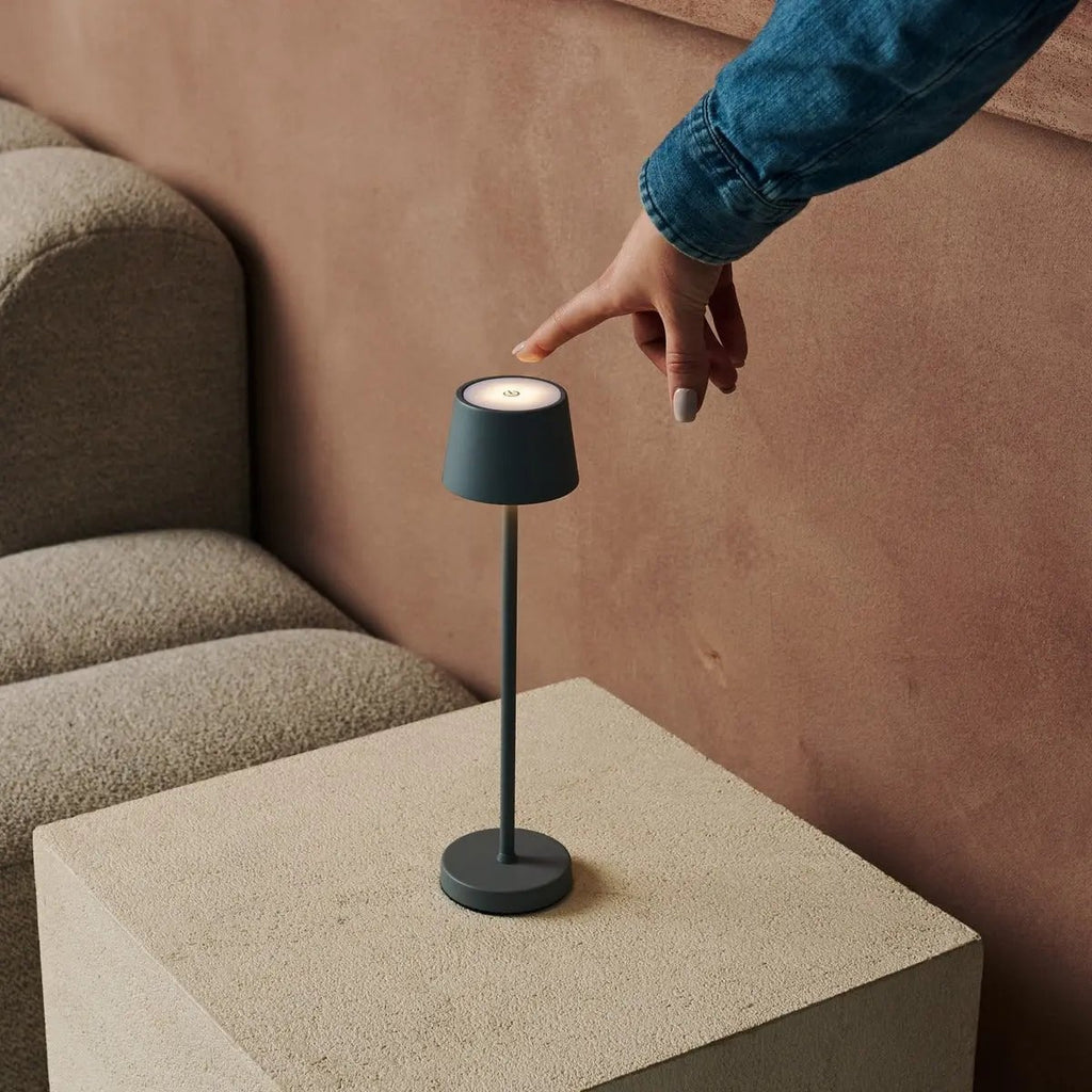 Combi Set Professional | 8 x Vondel Mini Mouse Grey Rechargeable Table Lamps & 1 x Central Station Charging Station - LUXONAS HOME