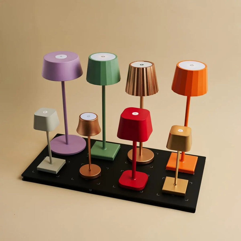 Combi Set Professional | 8 x Wouter Koala Brown Rechargeable Table Lamps & 1 x Central Station Charging Station - LUXONAS HOME