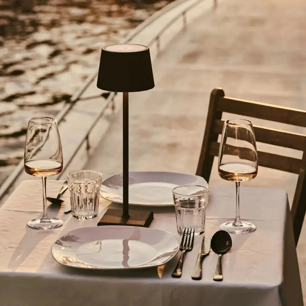 Combi Set Professional | 8 x Wouter Mocha Brown Rechargeable Table Lamps & 1 x Central StationCharging Station - LUXONAS HOME