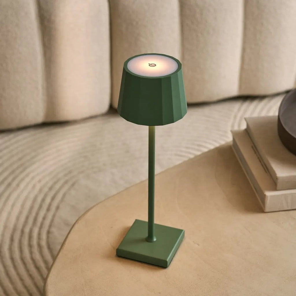 Combi Set Professional | 8 x Wouter Sage Green Rechargeable Table Lamps & 1 x Central Station Charging Station - LUXONAS HOME