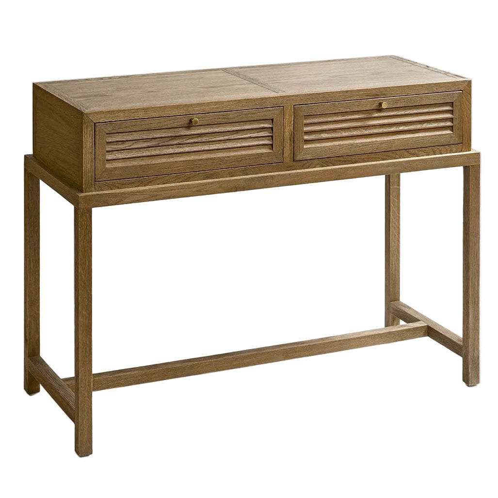 Ella Louvred Oak Two-Drawer Console