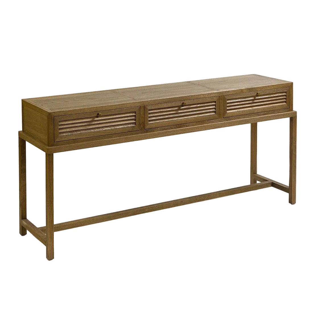 Ella Louvred Oak Three-Drawer Console