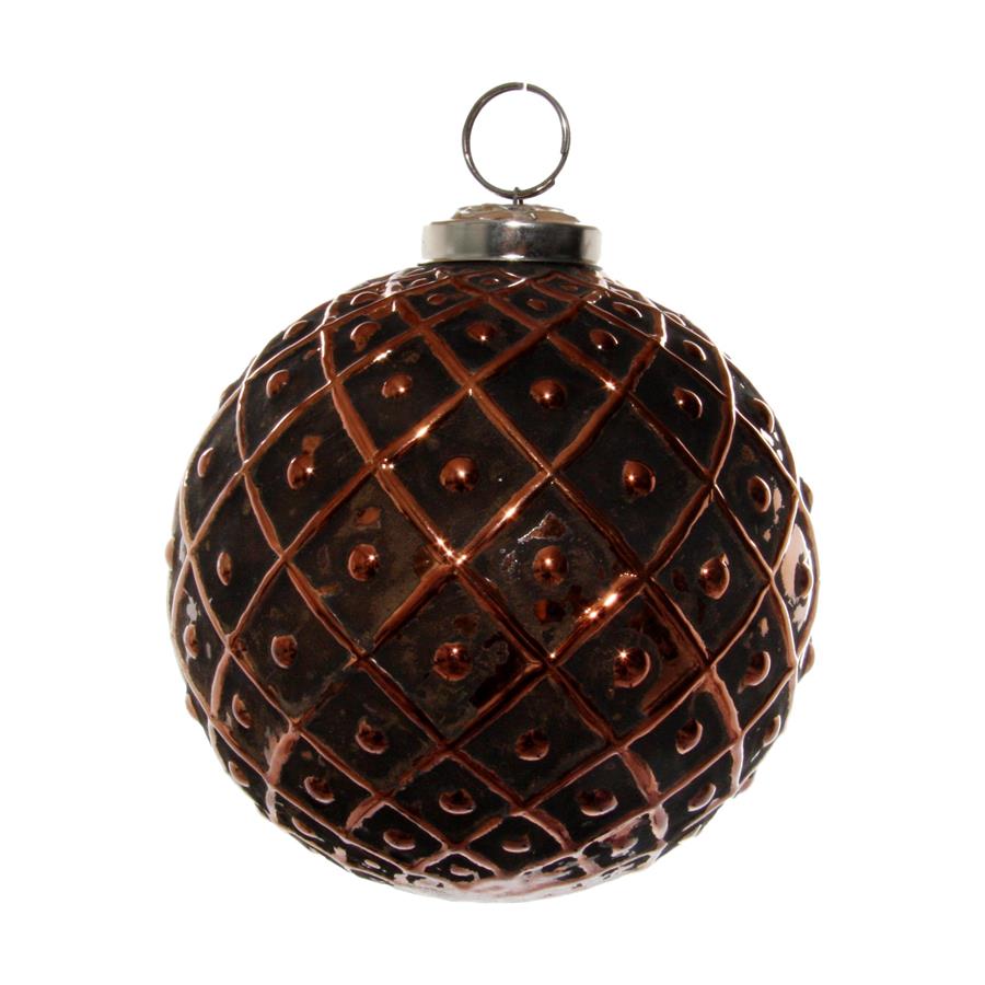 Copper Dotted Glass Bauble - LUXONAS