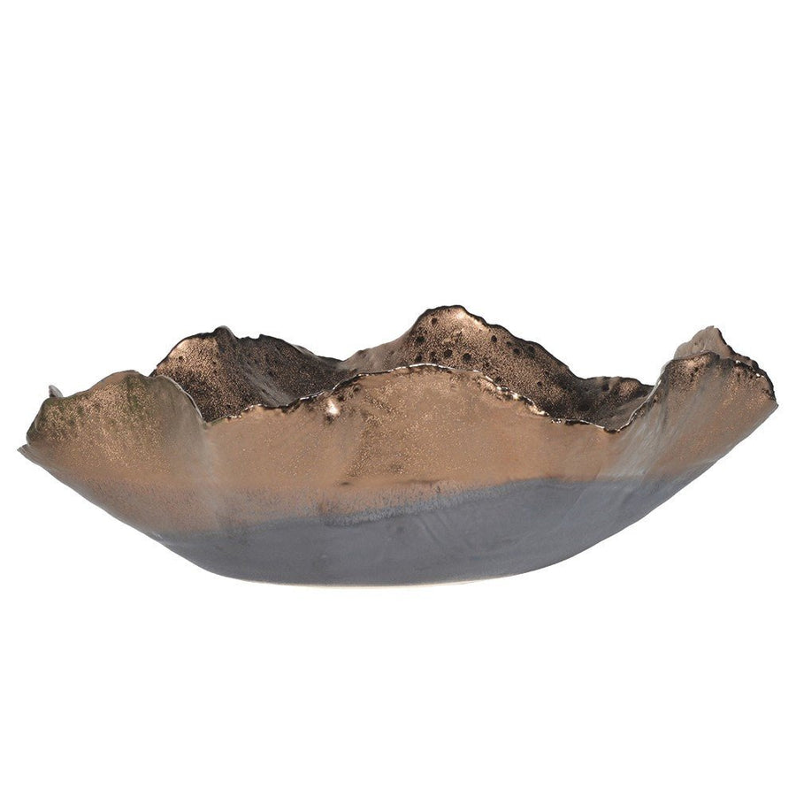 Copper Wave Edge Decorative Bowl