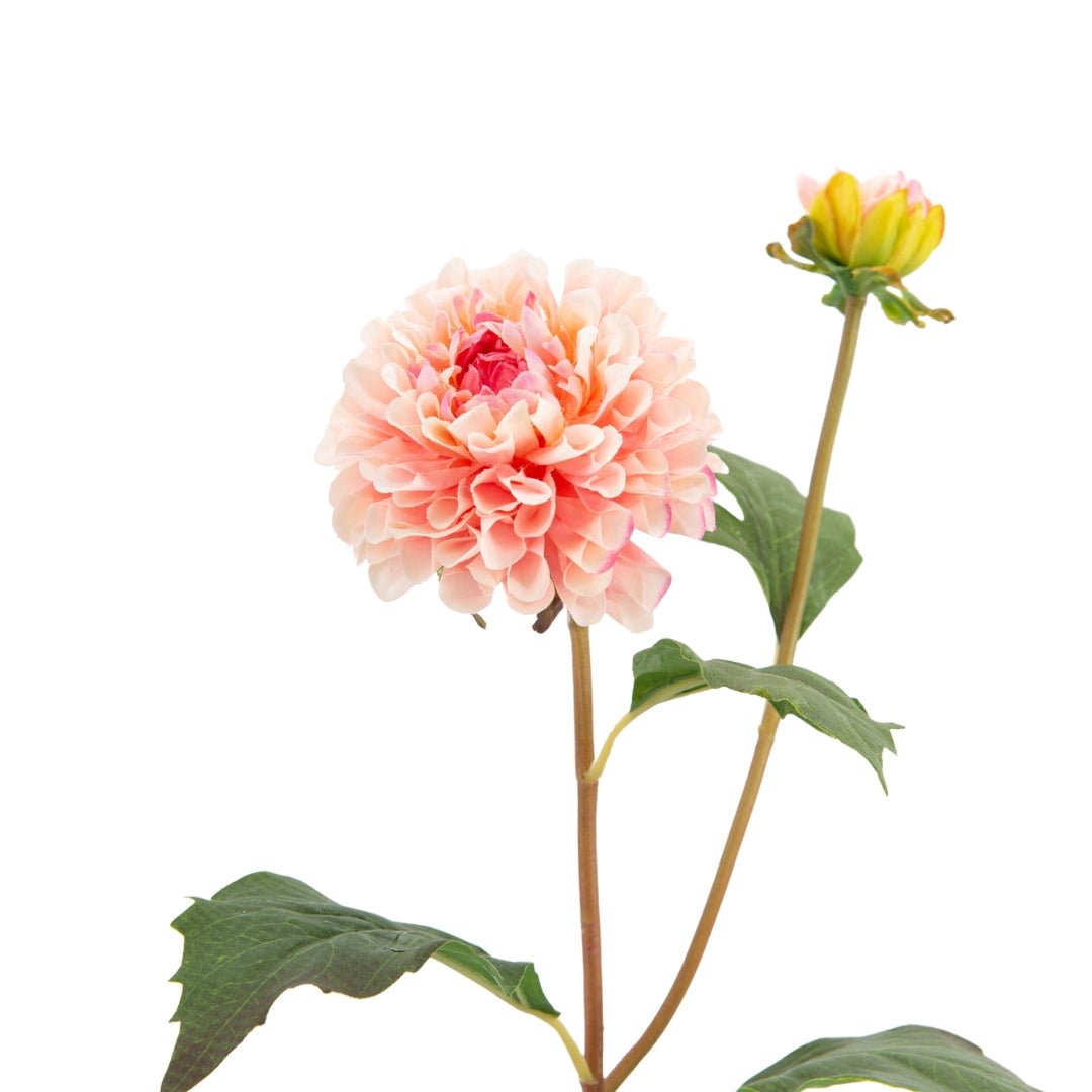 Coral Dahlia Pompon 51cm Faux Flower