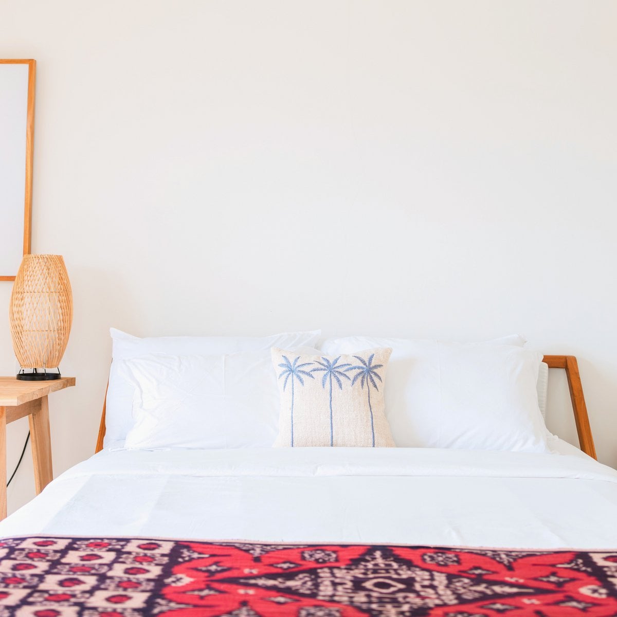 Cotton Cushion Cover Palm Tree Pattern – Boho Embroidered Cushion – Decorative Pillow – Embroidered Cushion Cover 40x40 or 50x50 cm ANARKA - LUXONAS HOME