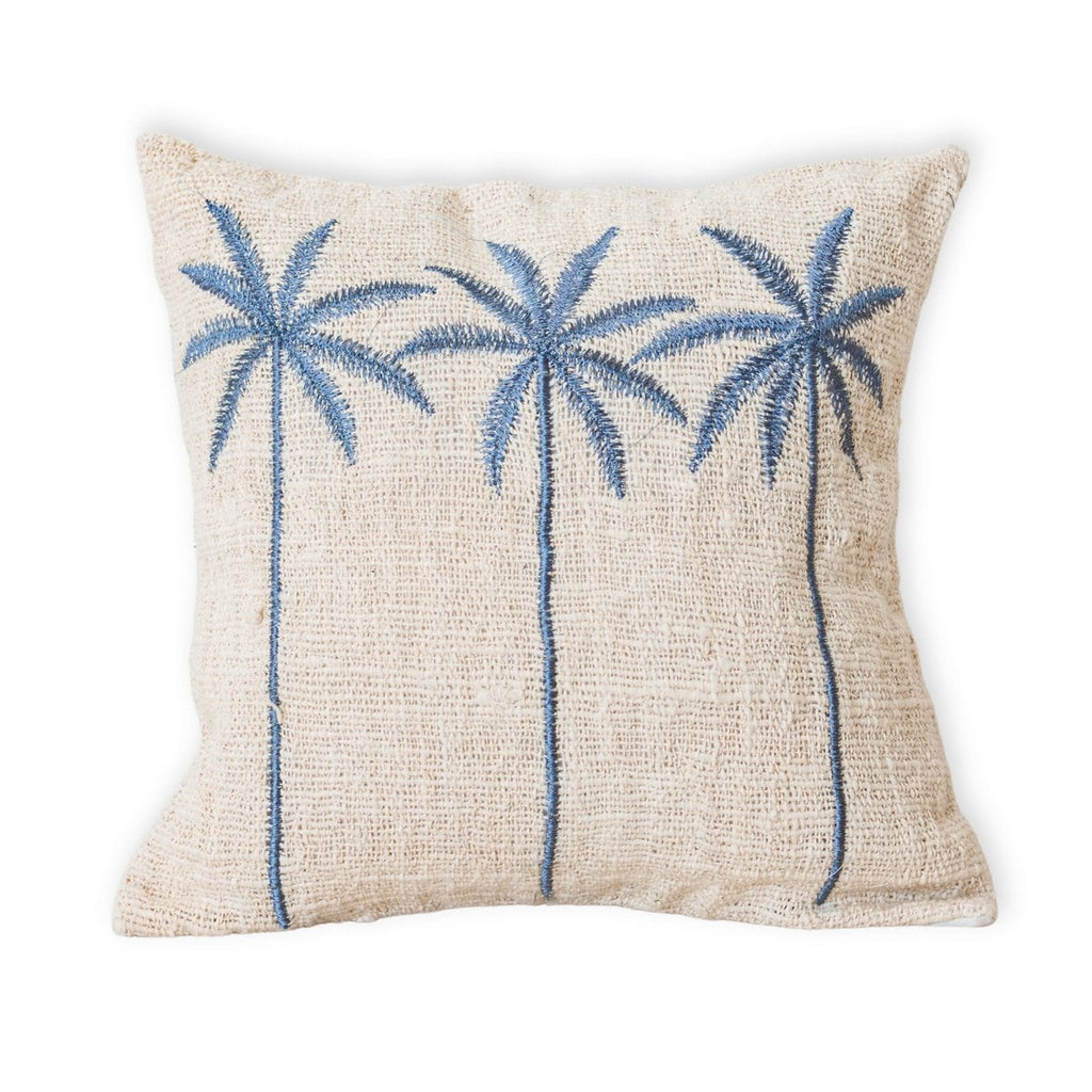 Cotton Cushion Cover Palm Tree Pattern – Boho Embroidered Cushion – Decorative Pillow – Embroidered Cushion Cover 40x40 or 50x50 cm ANARKA - LUXONAS HOME
