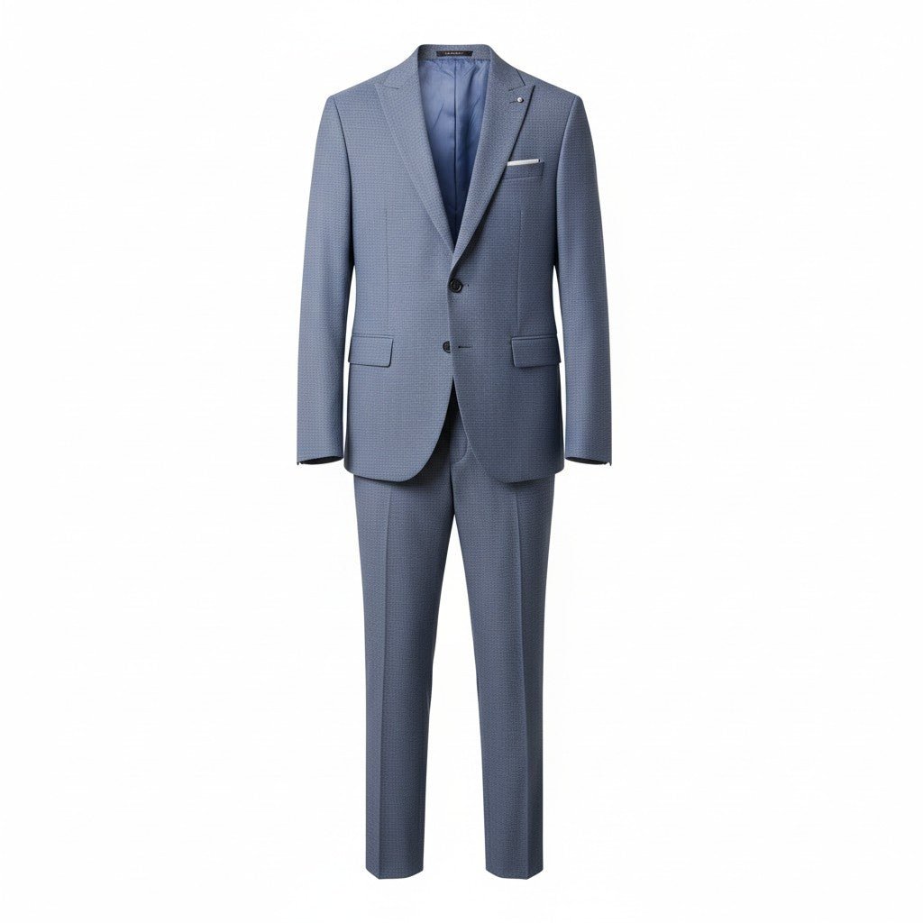 Cotton Light Blue Suit - LUXONAS HOME