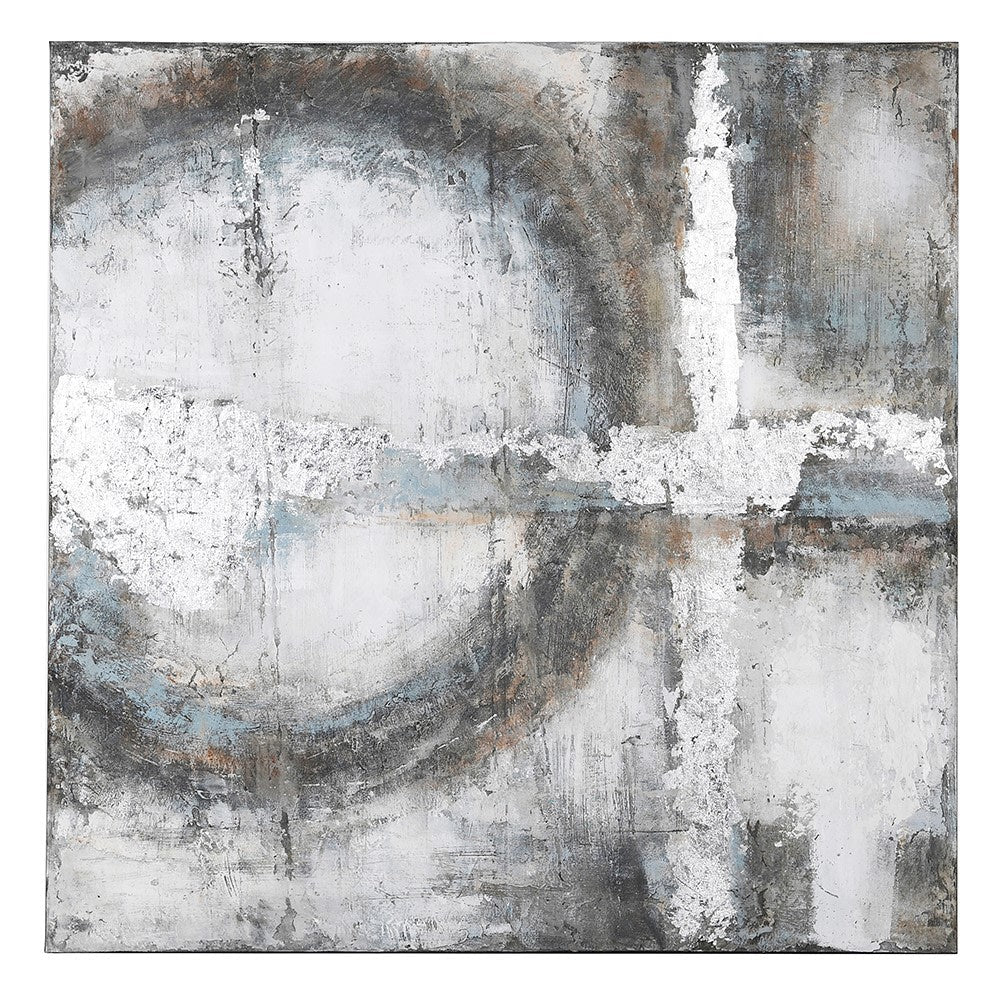 Craquelure Circle Abstract Canvas - LUXONAS