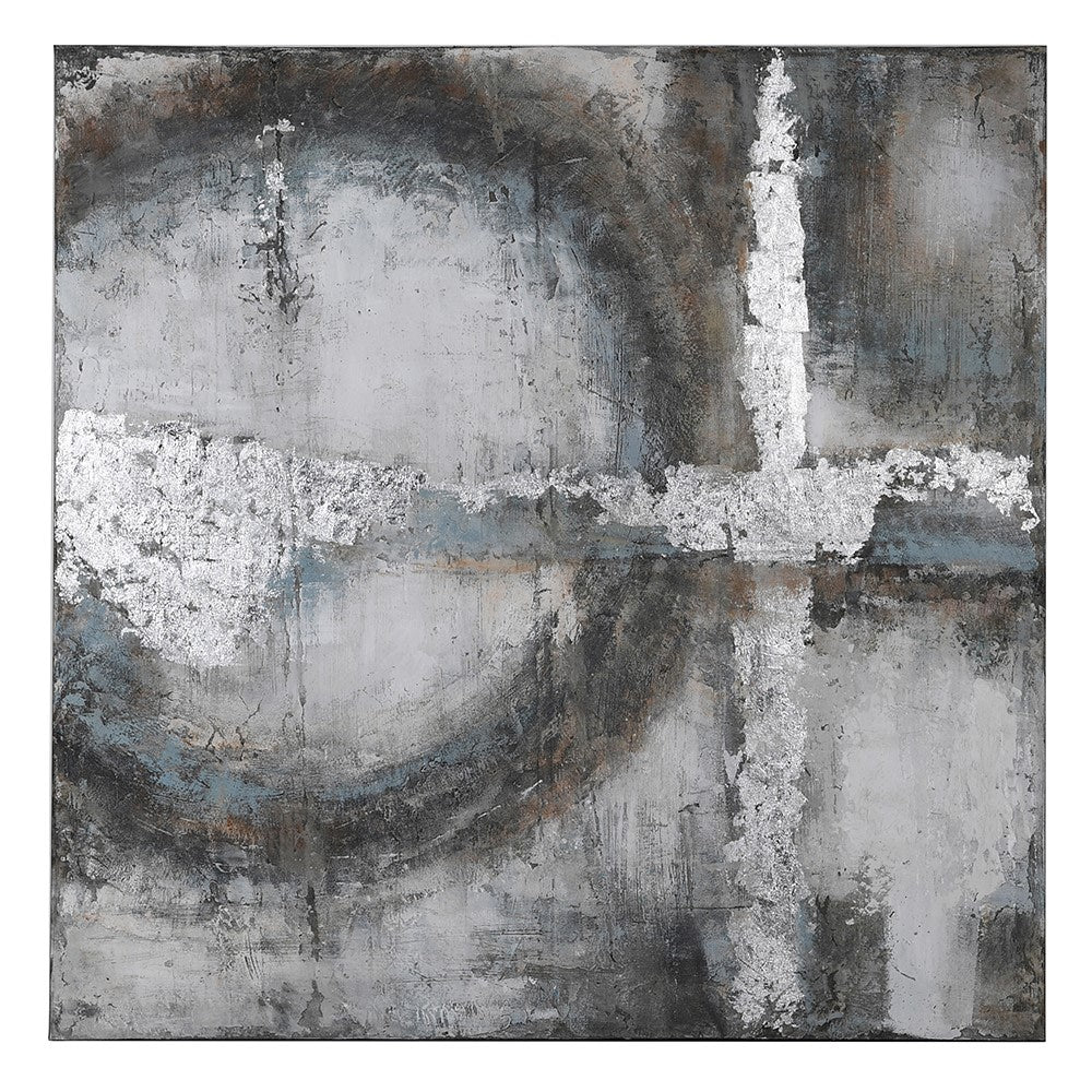 Craquelure Circle Abstract Canvas - LUXONAS