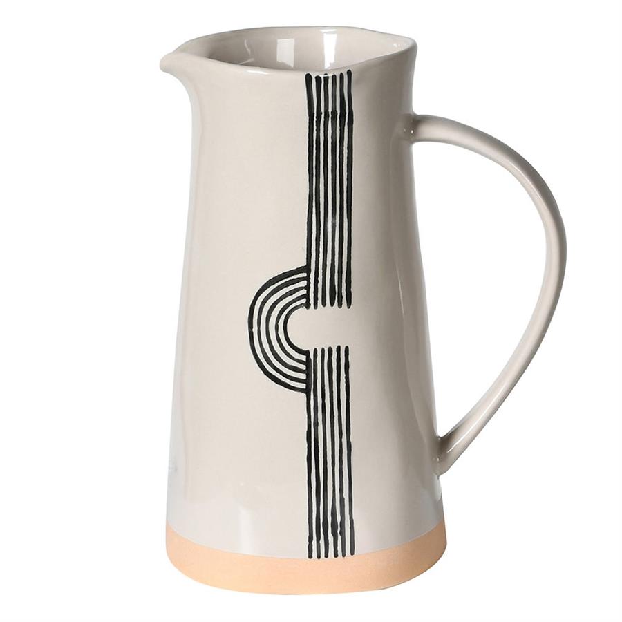 Cream & Black Handmade Ceramic Jug - LUXONAS