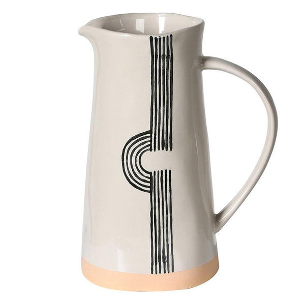 Cream & Black Handmade Ceramic Jug