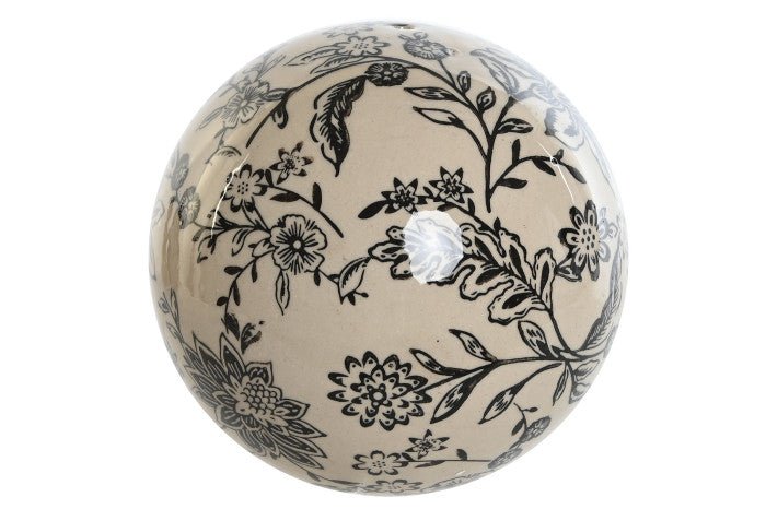 Cream Ceramic Ball with Pattern