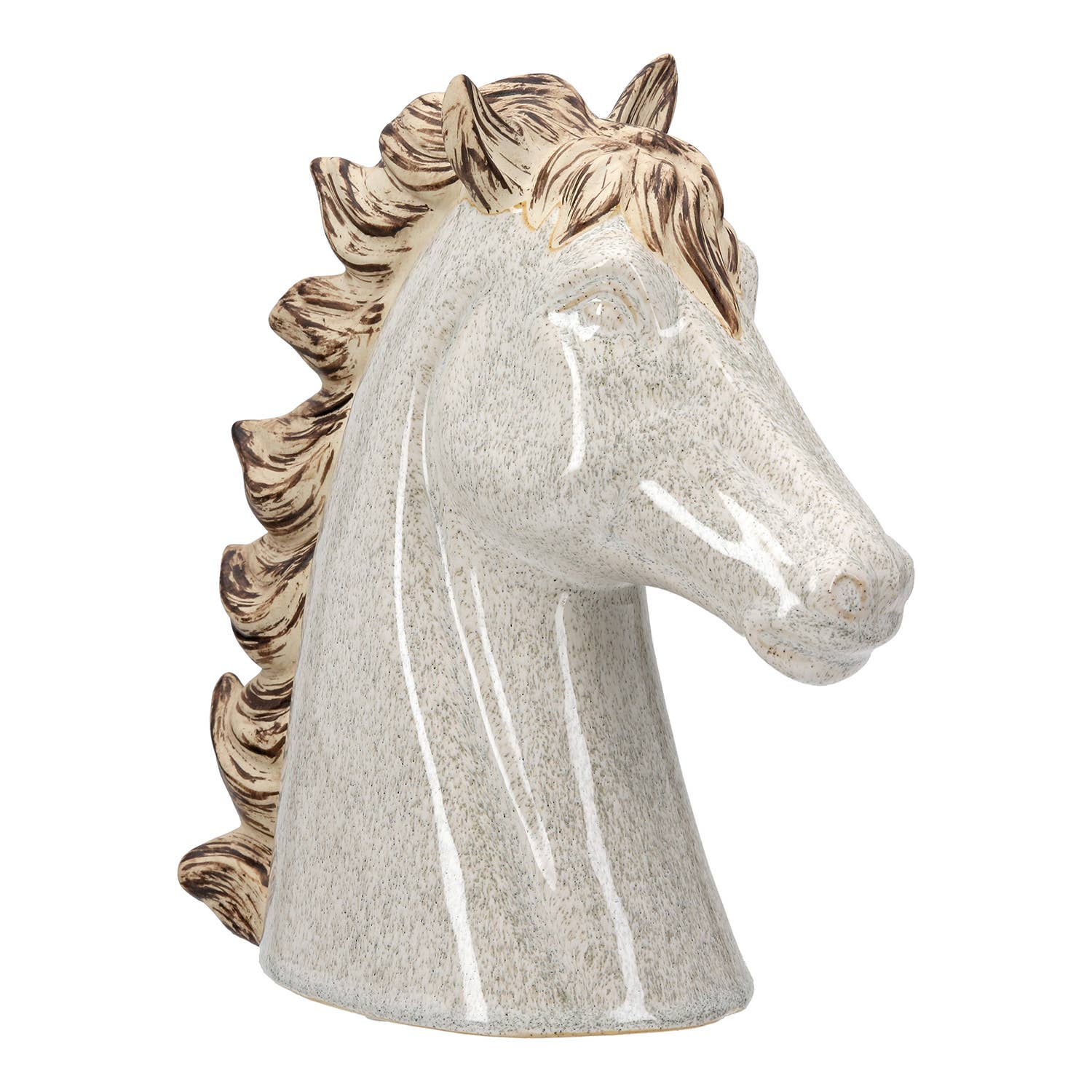 Cream Ceramic Sunny Horse Head - LUXONAS HOME