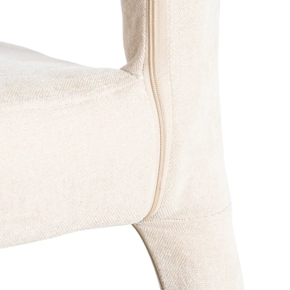Cream Fabric Dining Chair - LUXONAS