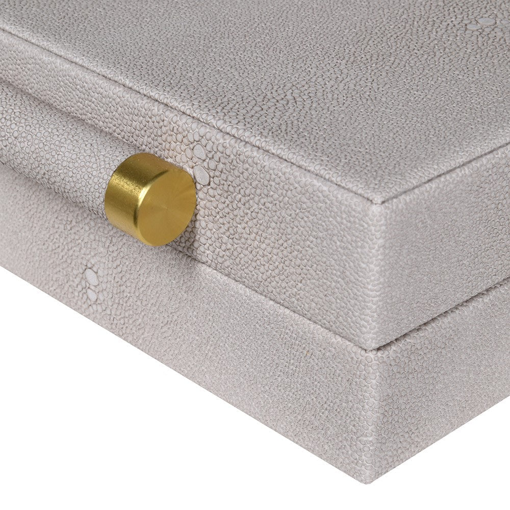 Cream Faux Shagreen Jewellery Box - LUXONAS