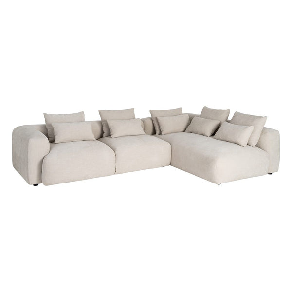 Cream L-Shape Fabric Sofa