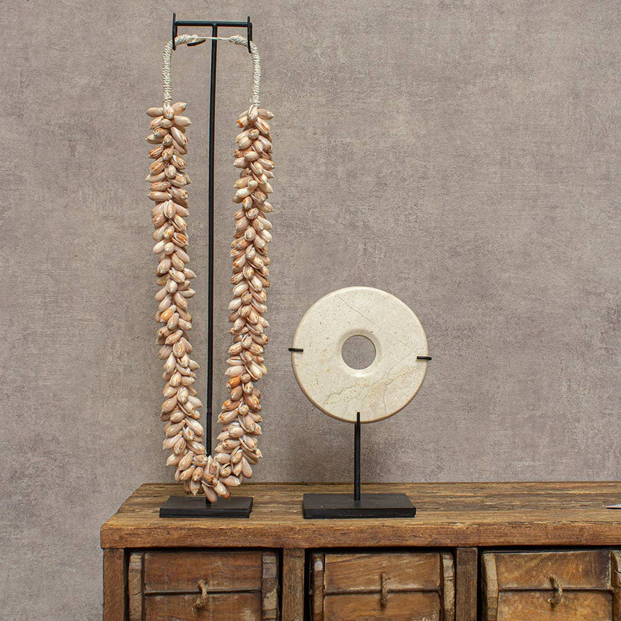 Cream Marble on Metal Stand