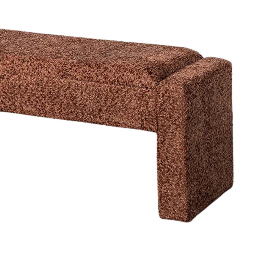 Tile Polyester Upholstered Chest Bench with Storage Compartment