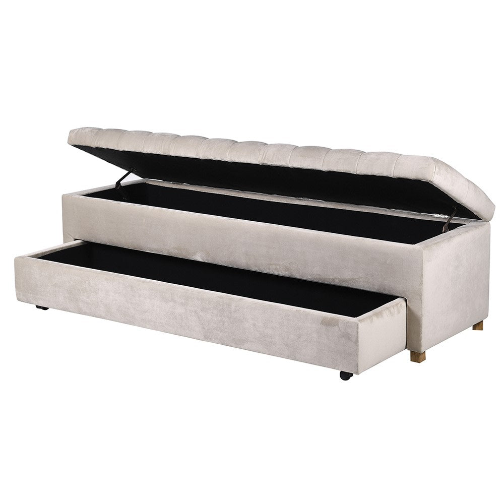 Cream Shoe Storage Bench - LUXONAS