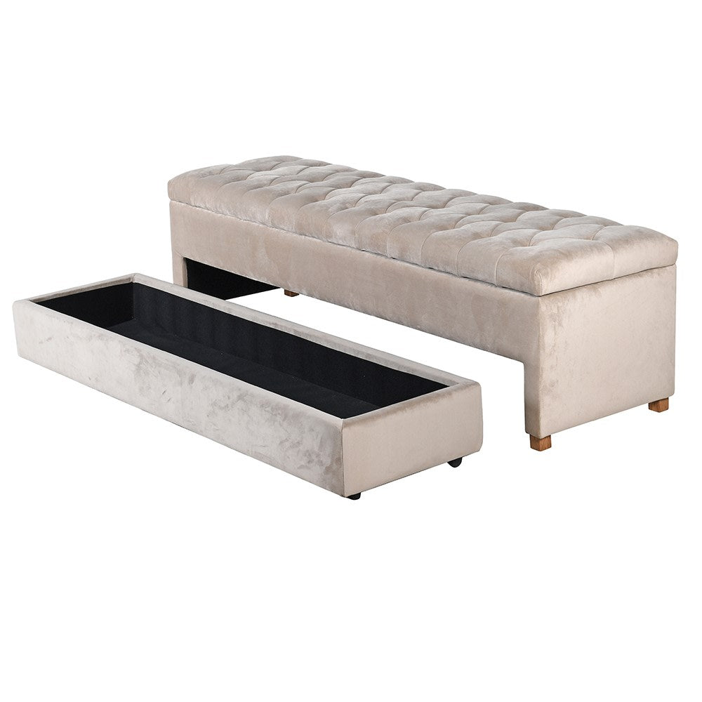 Cream Shoe Storage Bench - LUXONAS