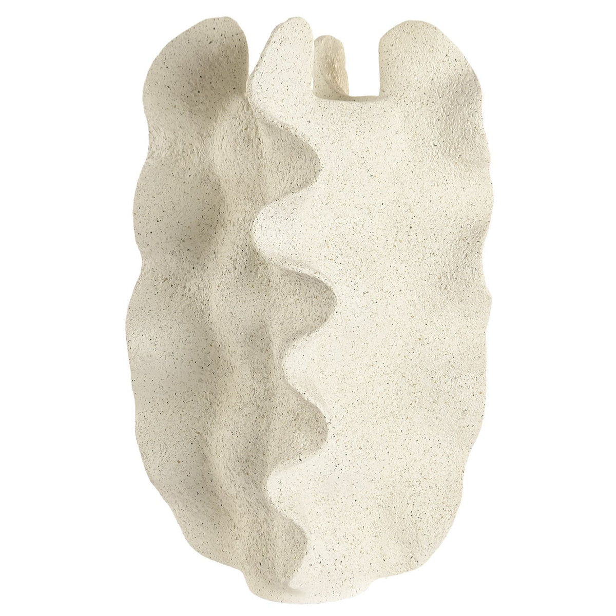 Crinkled Resin Vase, Natural — 50 cm