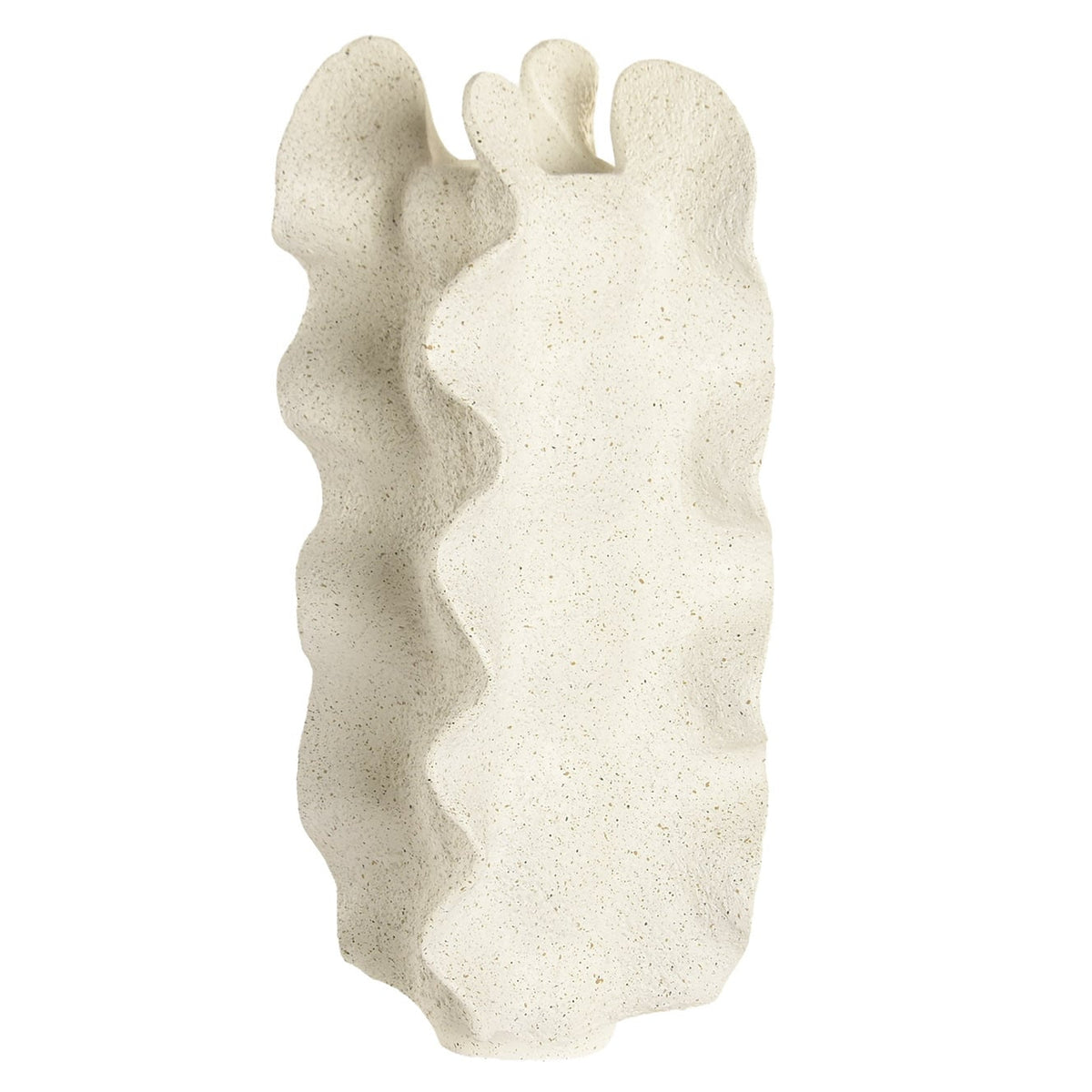 Crinkled Resin Vase, Natural — 62 cm