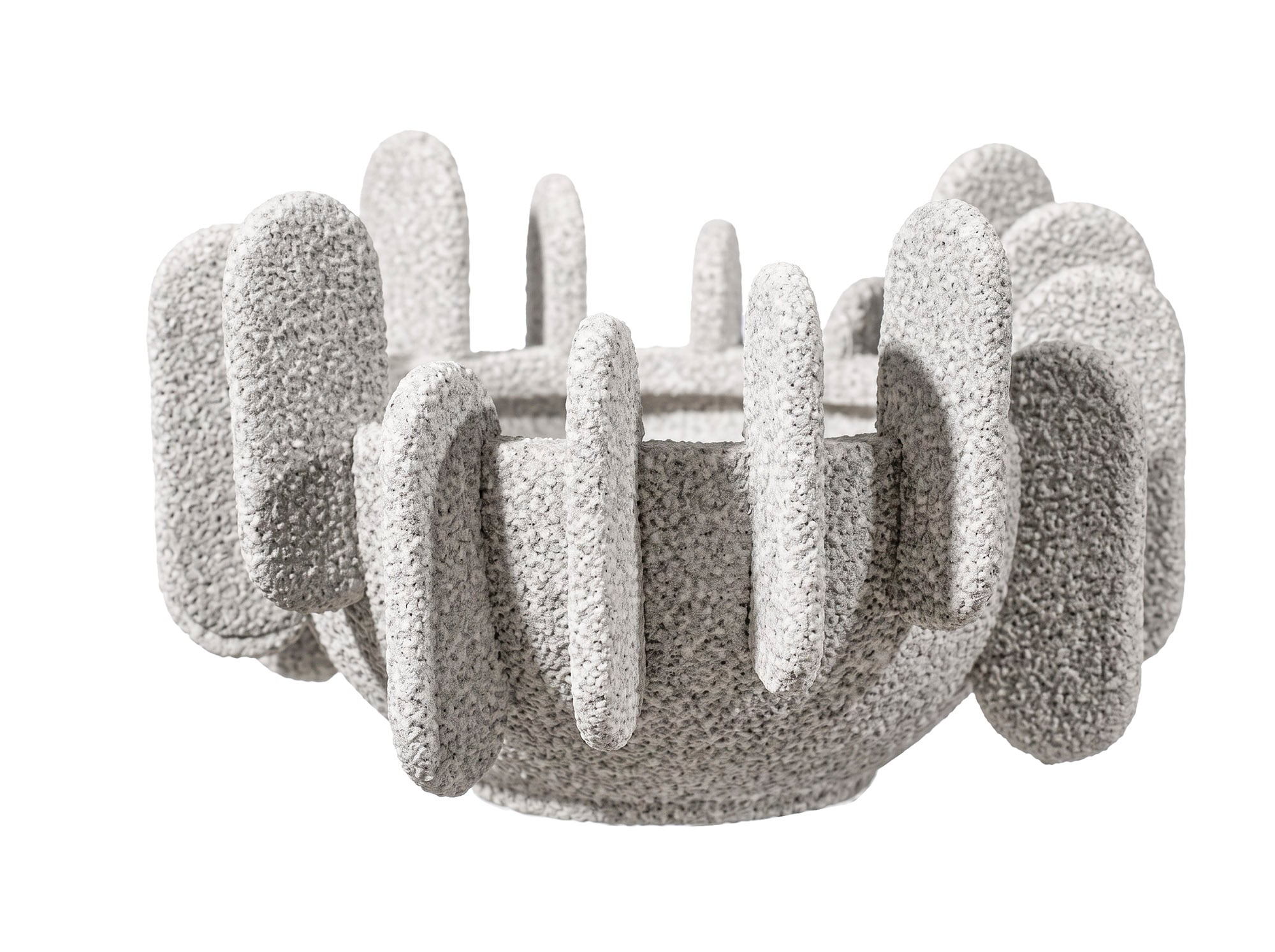 Crinkled Stoneware Centrepiece Bowl, White