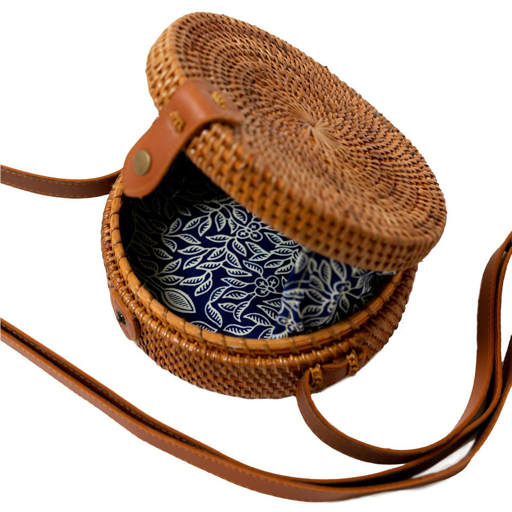 Crossbody Bag | Bali Bag SENJA (Brown) - Made of Rattan - LUXONAS HOME