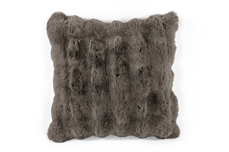 Cushion (filled) Bubble rabbit fur - 45x45 cm: TAUPE