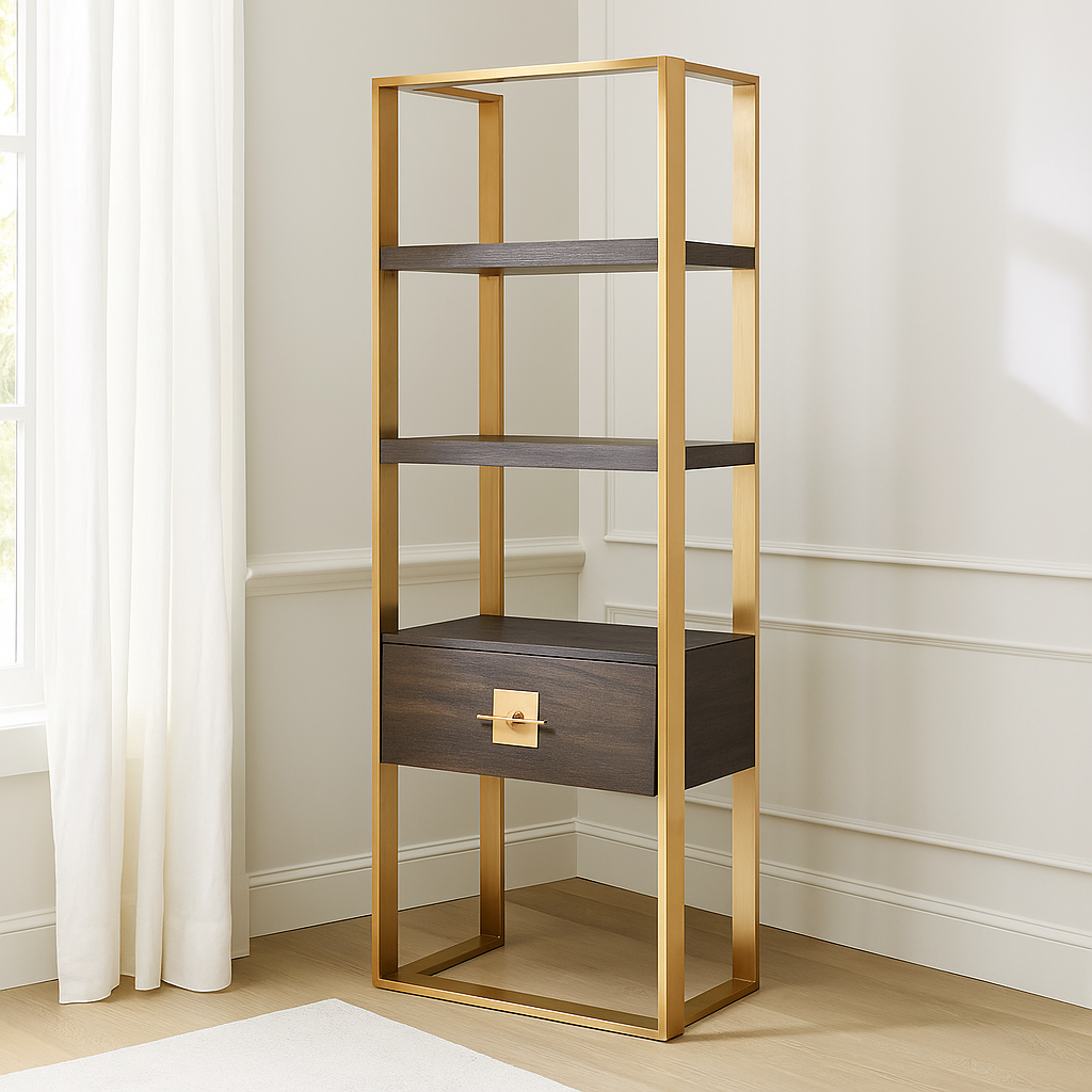 Makore Single Shelf Unit
