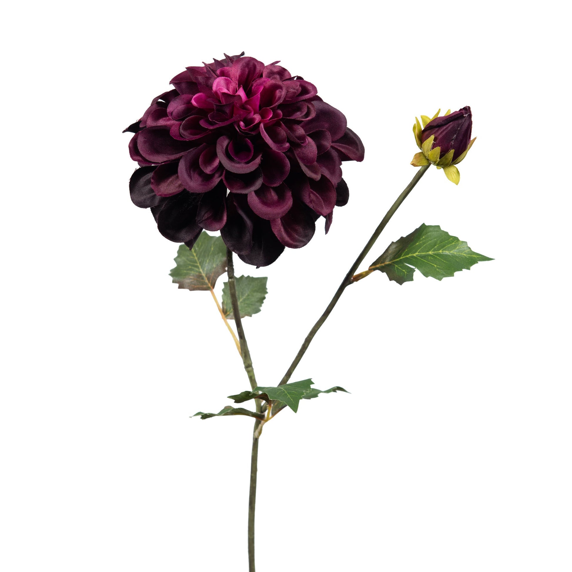 Dahlia Burgundy Stem 80cm - Elegant Faux Floral Accent