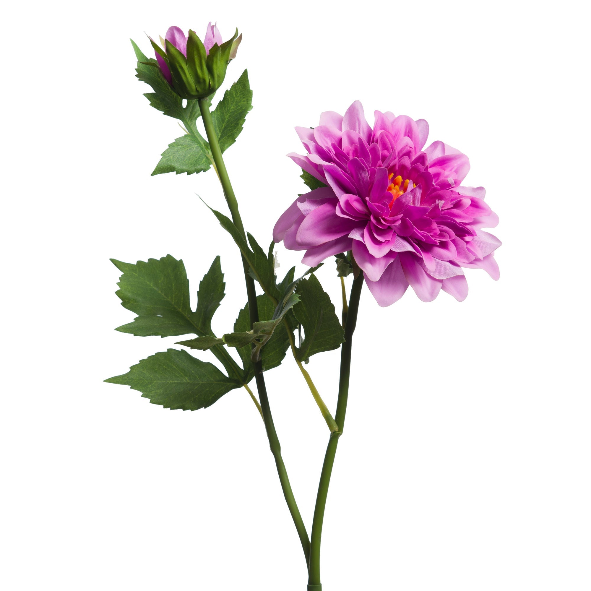 Dahlia Real Touch Pink Stem - 72cm