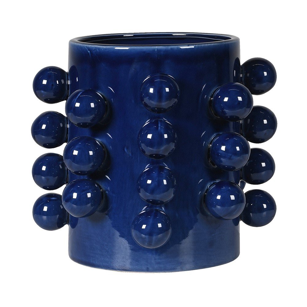 Dark Blue Sway Vase - Elegant Ceramic Home Decor