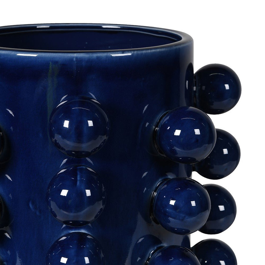 Dark Blue Sway Vase - Elegant Ceramic Home Decor