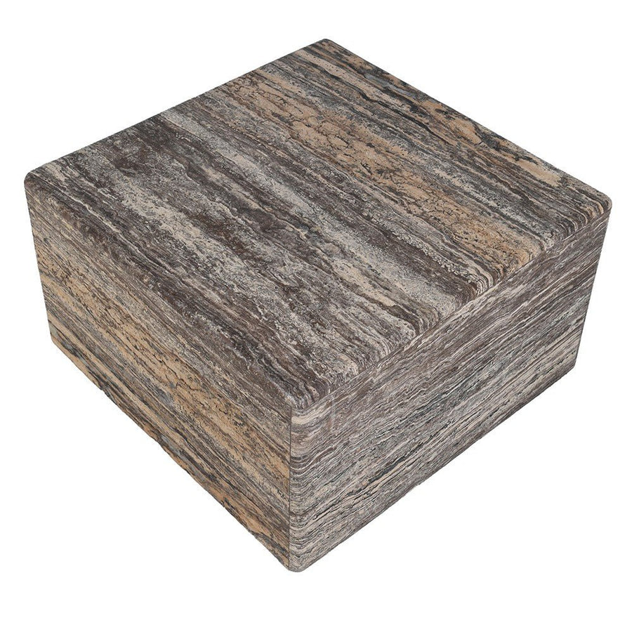 Dark Travertine Block Occasional Table